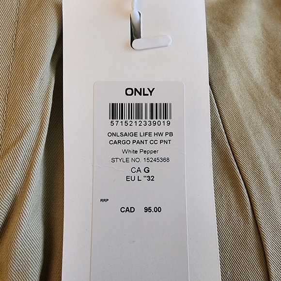 Only Beige Cargo Pants Size L 32" - Picture 3 of 14